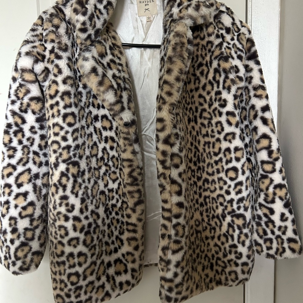 Hayden Girls Animal Print Faux Fur Jacket